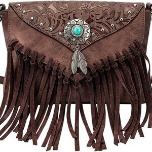 Small Crossbody Bags for Women Crossbody Handbag Fringe Purse Tassel Shoulder Ba
